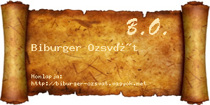 Biburger Ozsvát névjegykártya